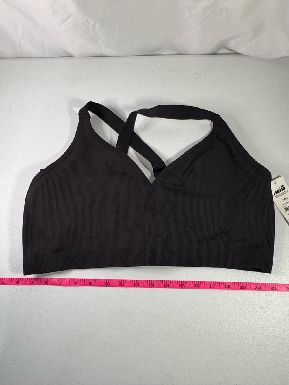 Avia Black Seamless Crisscross Sports Bra